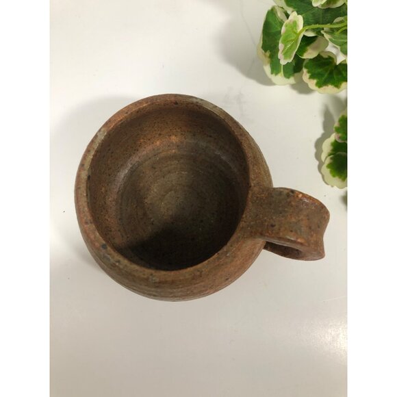 Rustic Handmade Stoneware Mug Earthy Brown Cup Signed SG Pottery - Picture 4 of 5